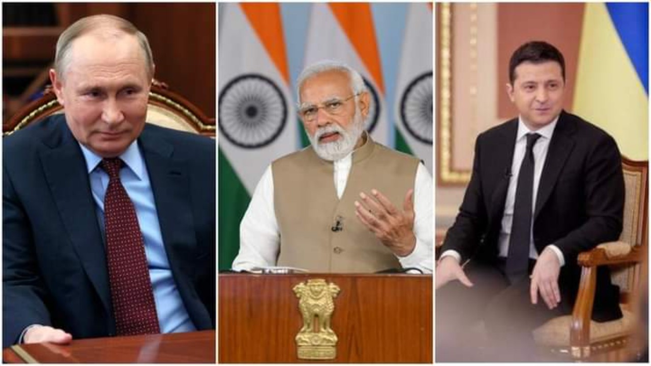 Putin,  modi, Volodymyr Zelenskyy